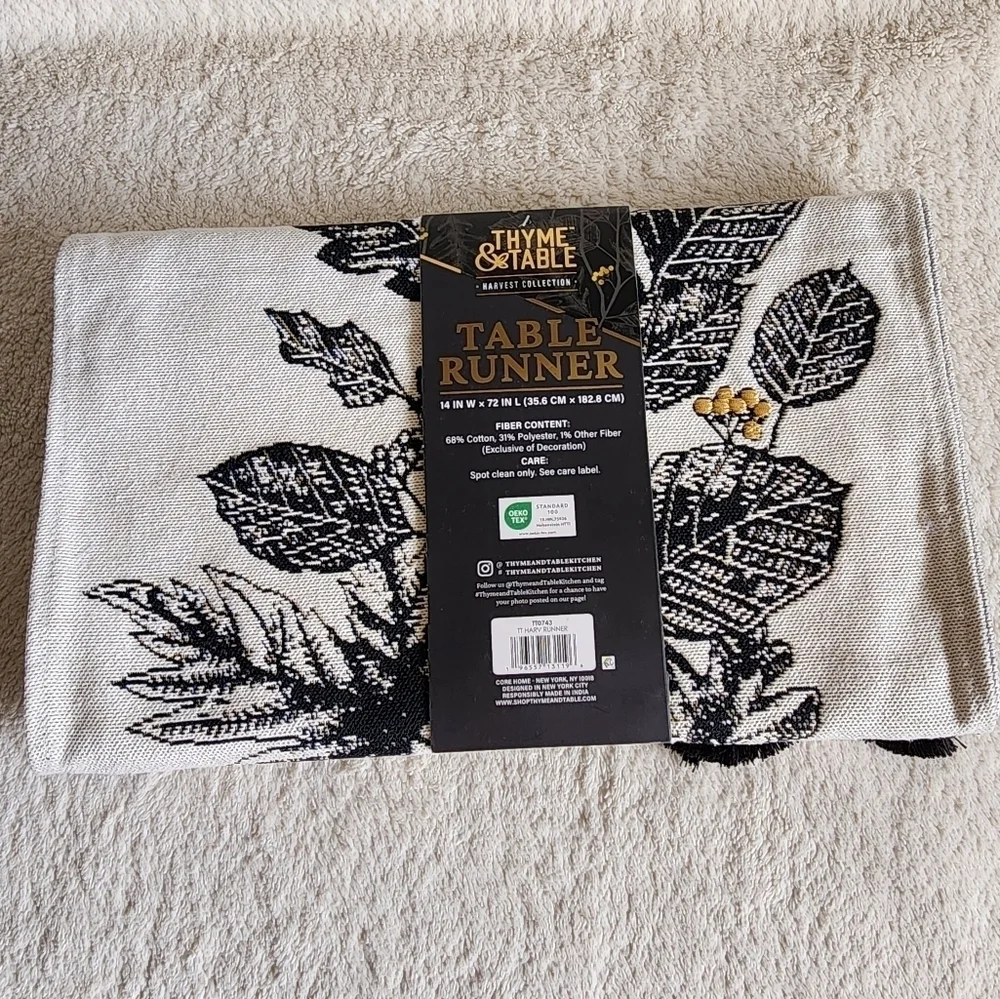 New Thyme & Table Fall Harvest Thanksgiving Halloween Table Runner, 14
